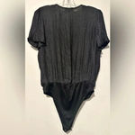 She & Sky  Black leopard Wrap Bodysuit size L Photo 2