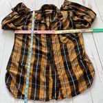 Billy T Women's L Soft Mabry Checkered Gold Long Sleeve Button Up Collared Shirt Size L Photo 7