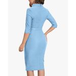 NEW MUXXN 1950s Vintage 3/4 Sleeve Elegant Collar Dress M NO BELT Blue Size M Photo 1