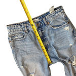 ZARA Women’s 8 High Rise Ripped Mom Jeans Blue Distressed Denim Relaxed Fit Photo 12