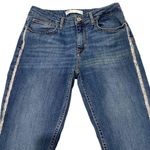 ZARA straight leg skinny silver striped jeans, womens size 6 Photo 2