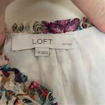 Loft Top Sparkle Shimmer Vine Lined Puff Sleeve Ruffle Boho Floral Gold Petites Photo 10