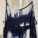 Chris & Carol  Plus Navy Blue Tie Dye Spaghetti Strap Summer Dress Tiered Midi 1X Photo 7