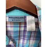 Wrangler  Blues Women Button Up Shirt Small Cowboy‎ Western Pearl Snap Rodeo Photo 3