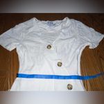 Chic White Asymmetrical Button Dress Size 0 Photo 7
