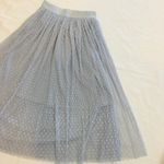 Macy's NWT Grey and White Polka Dot Shee Hem Maxi Skirt With 3 Layers Princess Cut Photo 2