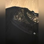 Black women’s lace cropped crewneck cardigan size small Photo 8