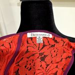 Lucca Couture Burnt Orange Sheer Lace Tank Top with Purple Piping Women's Size Medium Photo 4