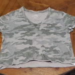 Universal Threads Universal Thread Green Camo Crop Top Photo 0
