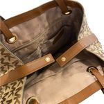 Michael Kors Jet Set brown & tan canvas Logo Tote Handbag satchel shoulder Purse Photo 6