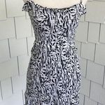 AFRM Women's Black/White Zebra Print Sleeveless Isla Smocked Mini Dress sz M Size M Photo 1
