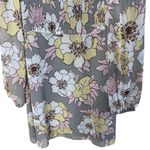 Wilfred Aritzia Women’s Sz 4 Long Sleeve Floral Mini Dress Smocked Square Neck Gray Photo 5