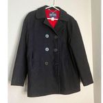 Lands' End Vintage Land’s End PEA COAT HEAVY WOOL blend Size 16 Navy Jacket Photo 0