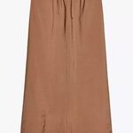ZARA  NWT tan brown drawstring waist maxi flowy skirt Photo 0