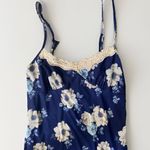 THIRTY THIRTY LA Slip Dress Womens L Antebellum Lace Trim Satin Floral Blue Size L Photo 4