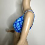 Vintage Christina Krista Blue Plaid Bikini Top Size 14 Photo 1