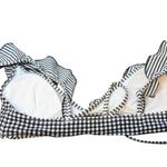 Aerie Black & White Seersucker Ruffle Wrap Bikini Top Size XS Removable Cups Photo 4