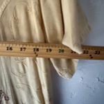 Vintage Embroidered Paisley Button Front‎ Dress Tan Beige Boho Midi L Size L Photo 3