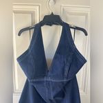 Pilcro NEW  Anthro Denim Halter V-neck Open-Back Mini Dress women’s size Xl Photo 4