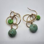 14K GF Gaspeite & Blue Stone Dangling Earrings Blue Photo 4