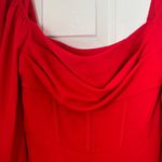 Princess Polly  Red Ruffle Mini Dress Balloon sleeve Bodycon Lined Size 0 Photo 1