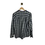Madewell  Arion Plaid Wrap Front Long Sleeve Blouse in Black/White Size M Photo 6