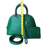 Green Leather Dome Shaped Katy Satchel 2553 & COACH Green Wristlet Photo 10