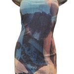 With Jean Boobtube Custom Artwork Bodycon Mini Dress Size S Photo 0