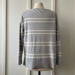 Banana Republic  Light Gray Striped Cream Sweater Photo 4
