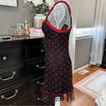 Madden Girl  Black Mesh Mini Dress Red Heart Print Lace Trim Slip Dress Size M Photo 8