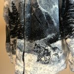 Furry winters sled dog husky scene detailed vintage jacket Size L Photo 3