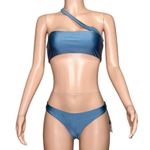 JADE SWIM Halo Bikini Top & Most Wanted Bottom, Blue Sheen, Medium Photo 5
