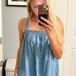 American Eagle Old Navy Blue Flowy Tank Top Photo 0