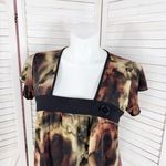 Dress Barn  Tie Dye Flutter Sleeve Tunic Top‎ Shirt Brown Black 1X Photo 5