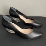 Botkier  Sena Black Leather Shoes Womens size 10 Snakeskin Block Heel Pump Photo 6