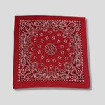 Paisley Pattern Bandana Handkerchief Lightweight Cotton Burgundy Unisex One Size Red Photo 1