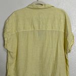 Rachel Zoe  100% Linen Yellow Button Down Shirt, Sz Large Photo 4