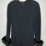 Vintage Bicci Florine Wachter Dress Black‎ Fur Cuffs Black Size 8 Photo 3