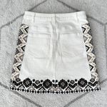 Anthropologie  Pilcro and the Letterpress Embroidered Denim Cream Skirt Sz 0P Photo 1