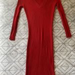 Timing Rust-Colored Ribbed Sweater Dress Photo 0