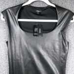 EXPRESS NEW  Black Vegan Leather Sleeveless Bodysuit Capsule Piece Size Small NWT Photo 3