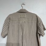 Free People  Ivory Striped Christopher Linen Shirt Oversized Sz S NWT Photo 9