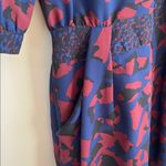 Newlily Elegant Blue and burgundy Patterned Dress size large Photo 4