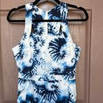 Kyodan  Blue and White Patterned Mini Dress Photo 1