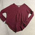GOLDEN by TNA Burgundy Waffle Knit Thermal Long Sleeve Top Size XSmall Cotton Red Photo 0