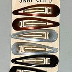 Modesa Black Brown Silver Oversized Snap Clips for Hair 6 Pack NWT 🖤🤎🩶 Photo 0