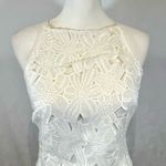 White embroidered lace halter butterfly back floral dress size medium Photo 4