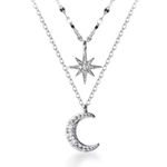Silver Moon and Star Necklace Photo 1