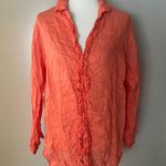 Free People CP Shades Solid Ruffle Linen Shirt Photo 4