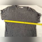 IRO  Laser Cut Distress Linen Tee Shirt Gray‎ black Size small Photo 5